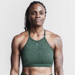 NWT NOBULL Matte Halter Sports Bra - XS - Green Heather